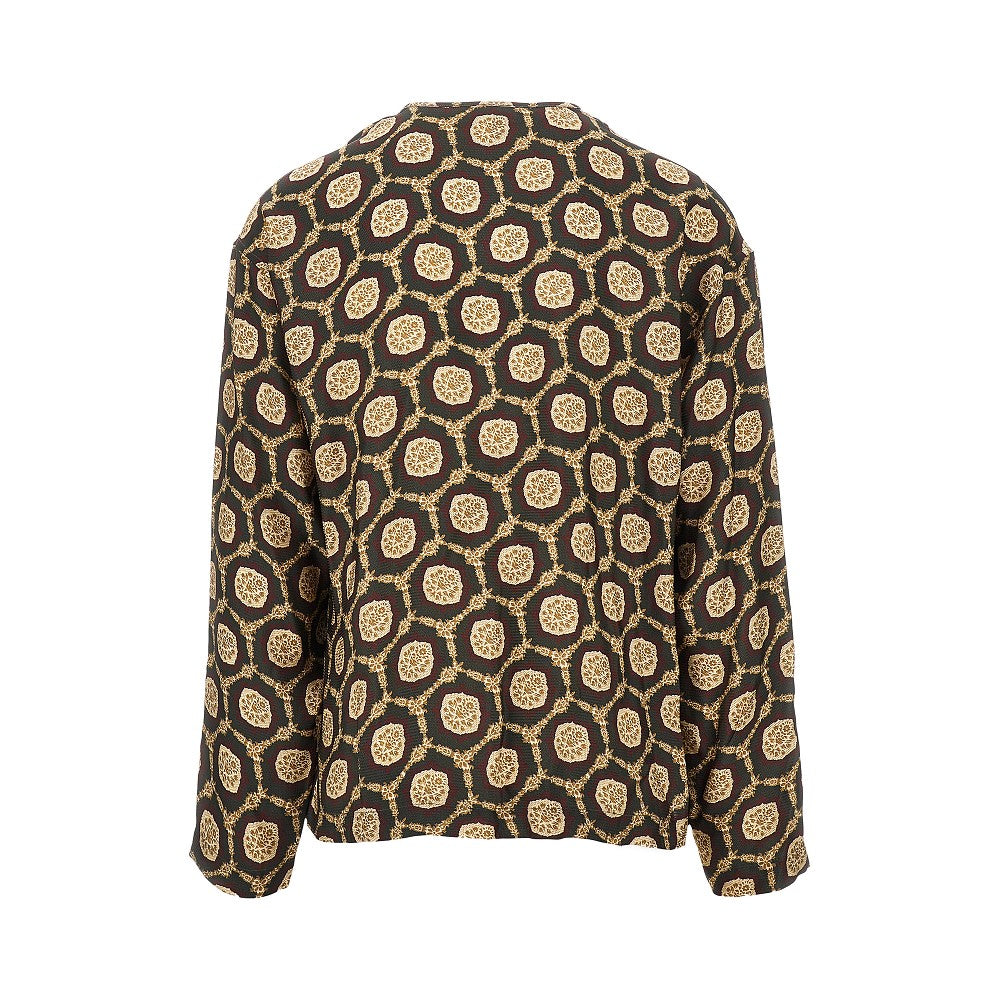 Printed viscose shirt jacket