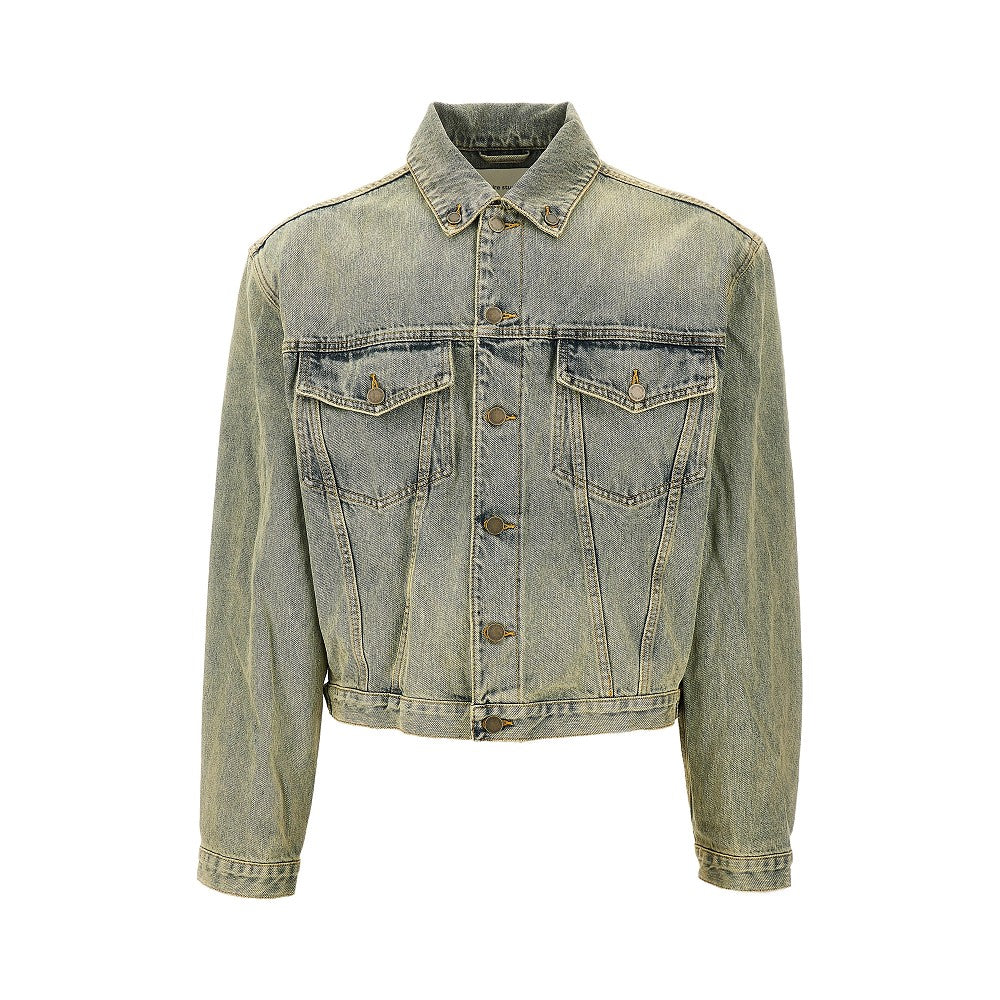 Exaggerated shoulders denim jacket