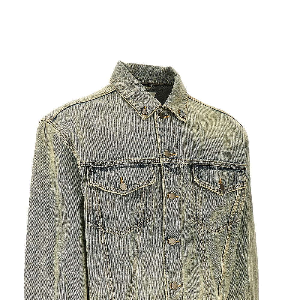 Exaggerated shoulders denim jacket
