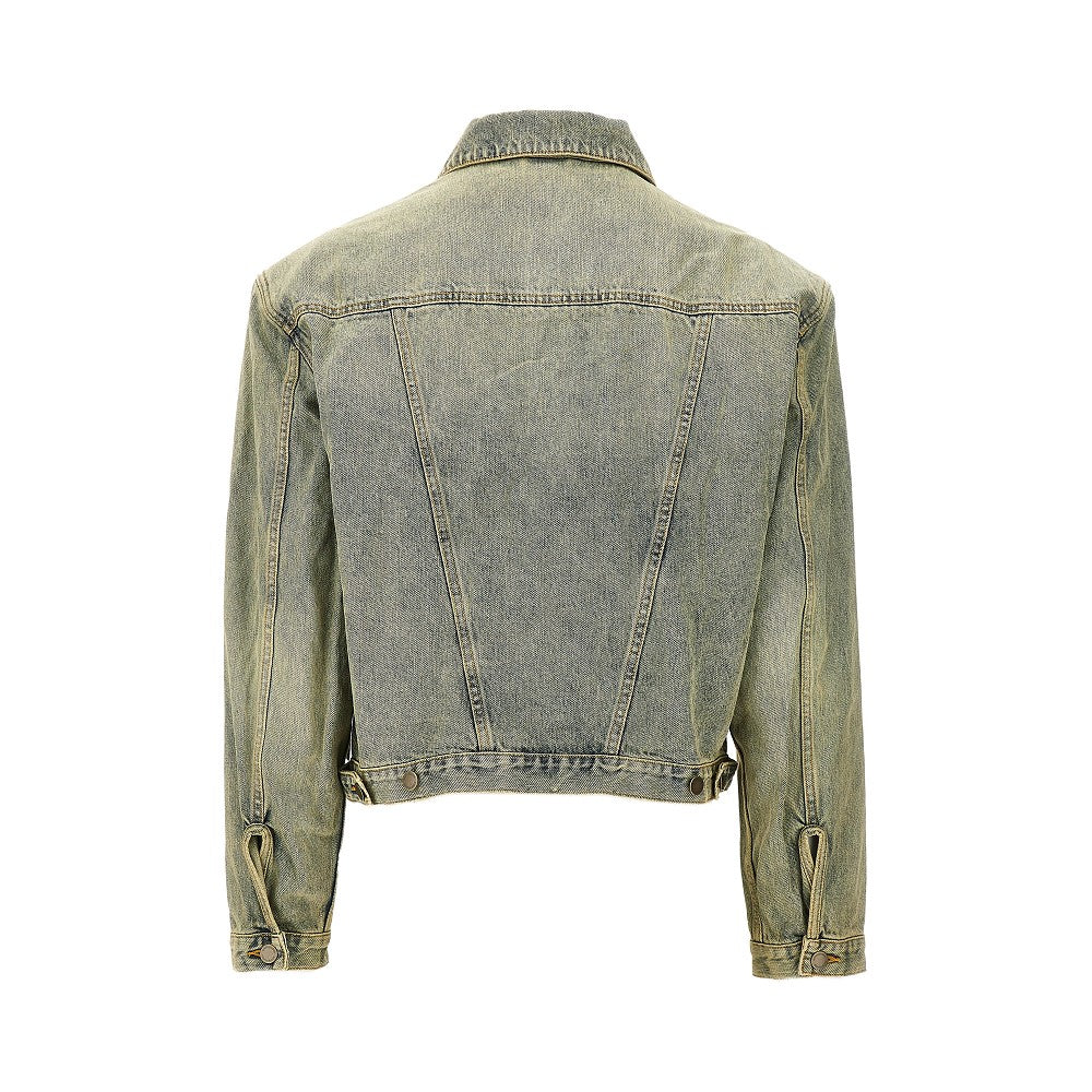 Exaggerated shoulders denim jacket
