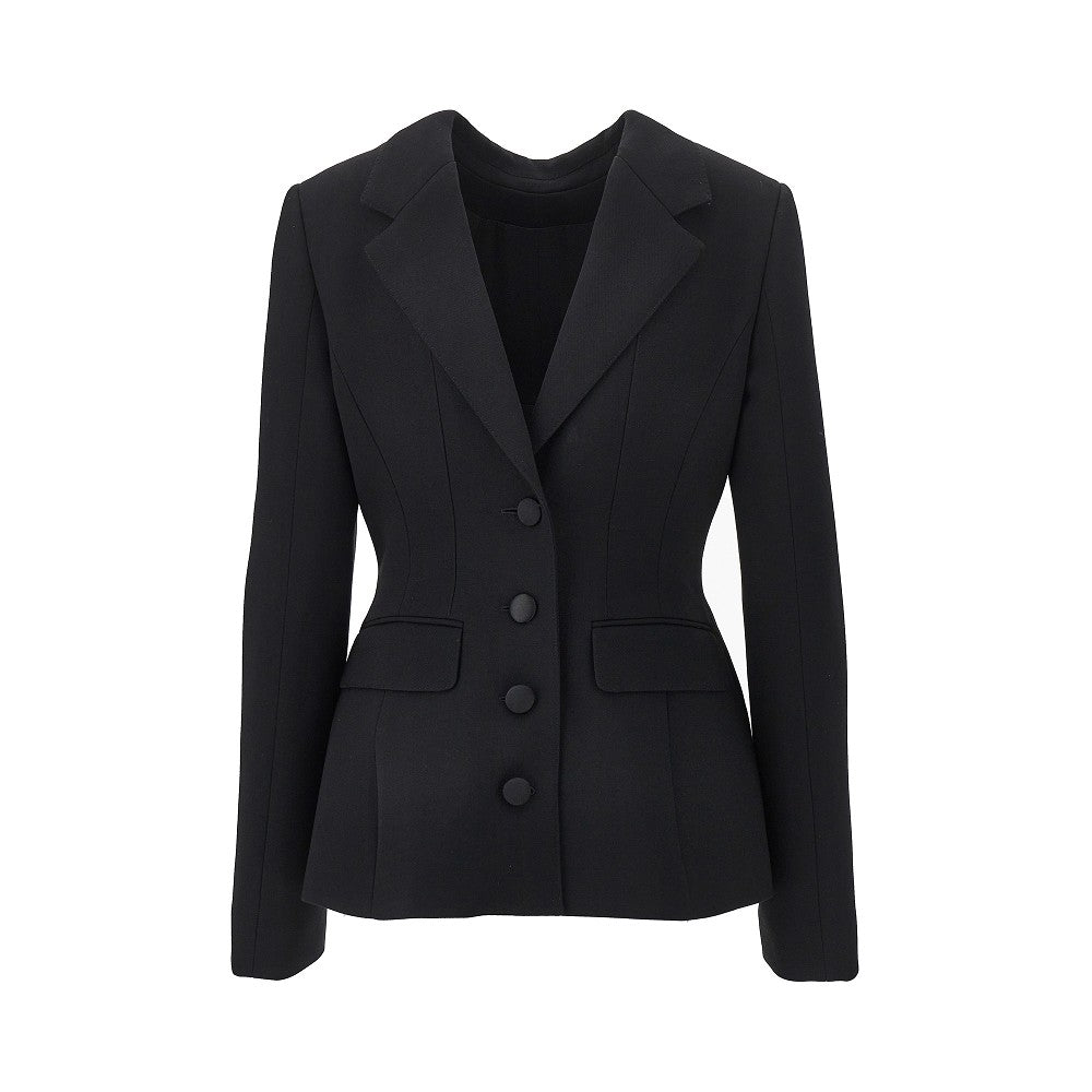 Wool double crepe back to front jacket