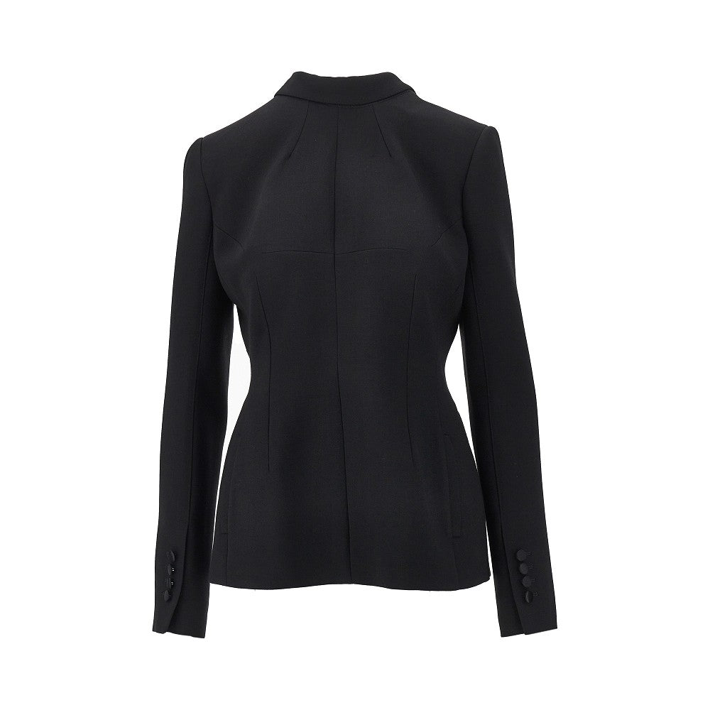 Wool double crepe back to front jacket