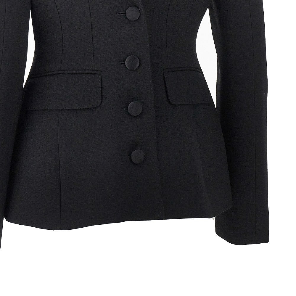 Wool double crepe back to front jacket