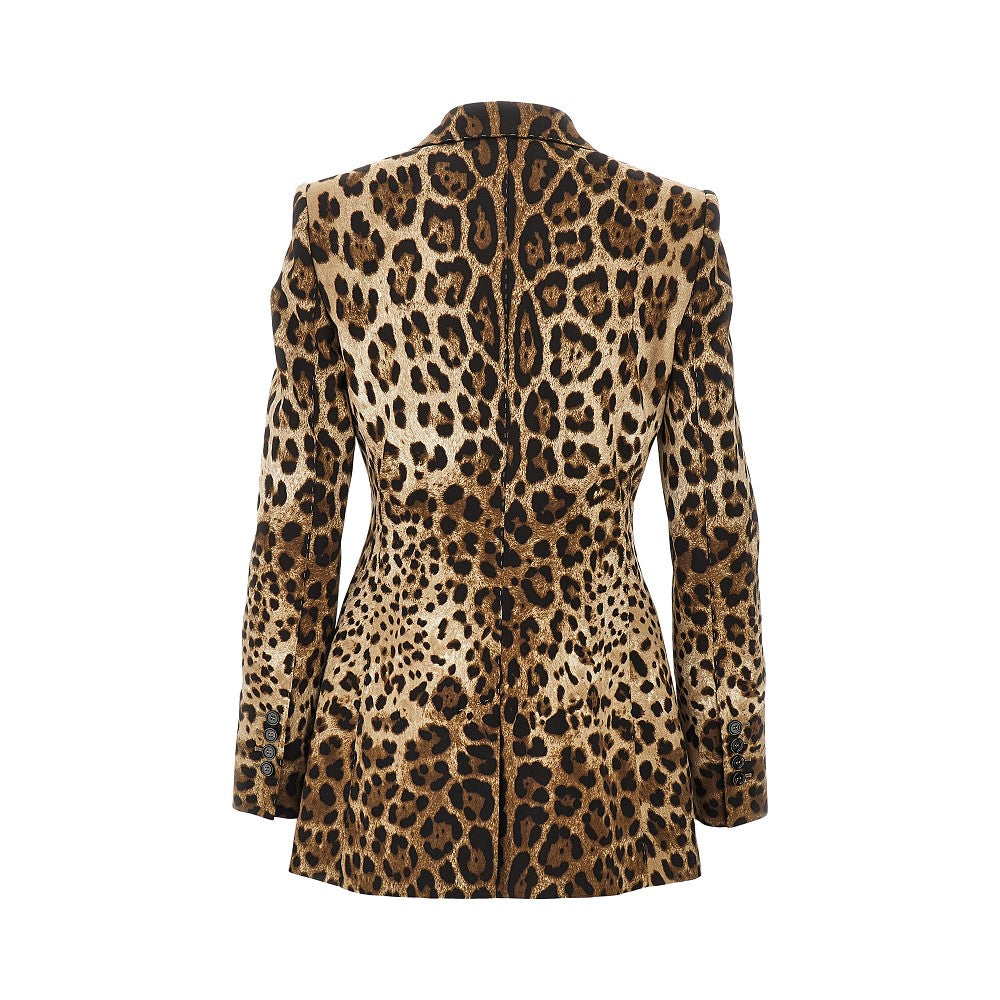 Double-breasted jacket with animal print