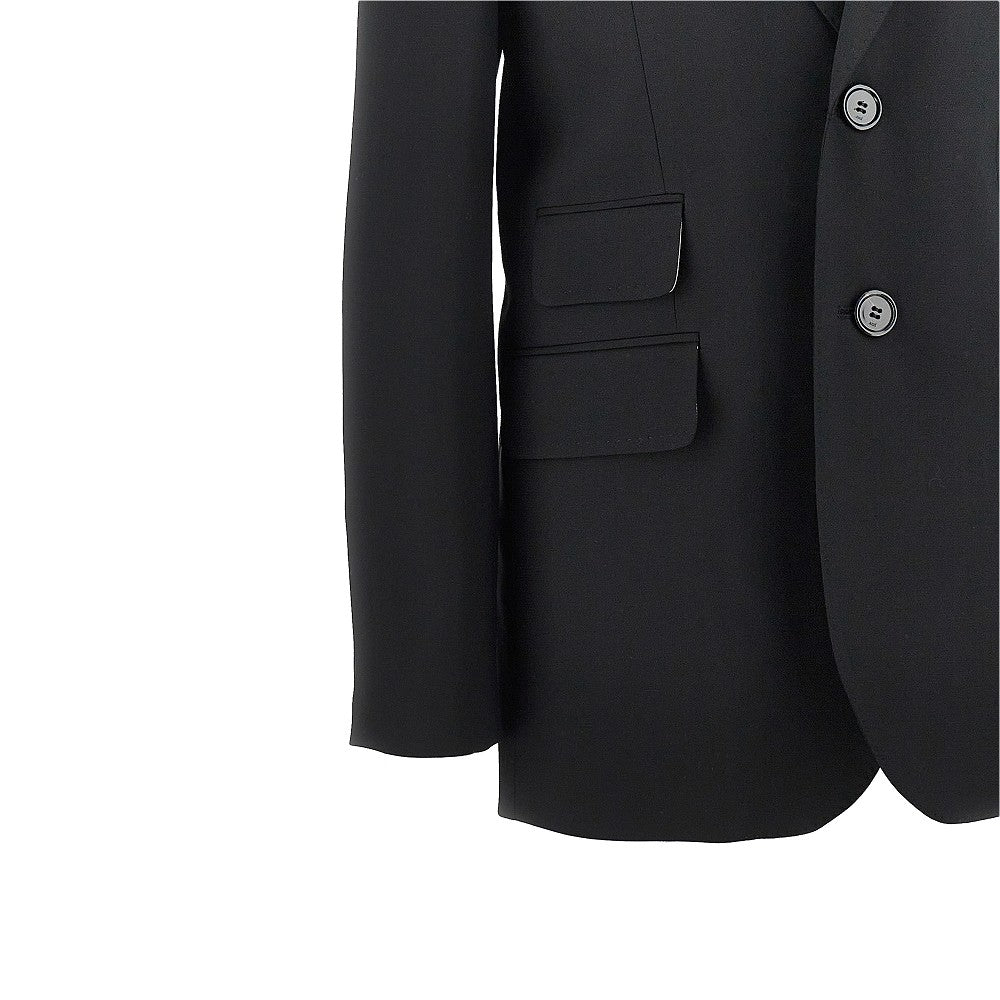 Virgin wool single-breasted Boxy jacket