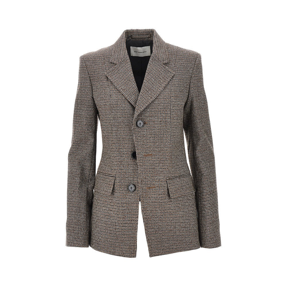 Houndstooth single-breasted jacket