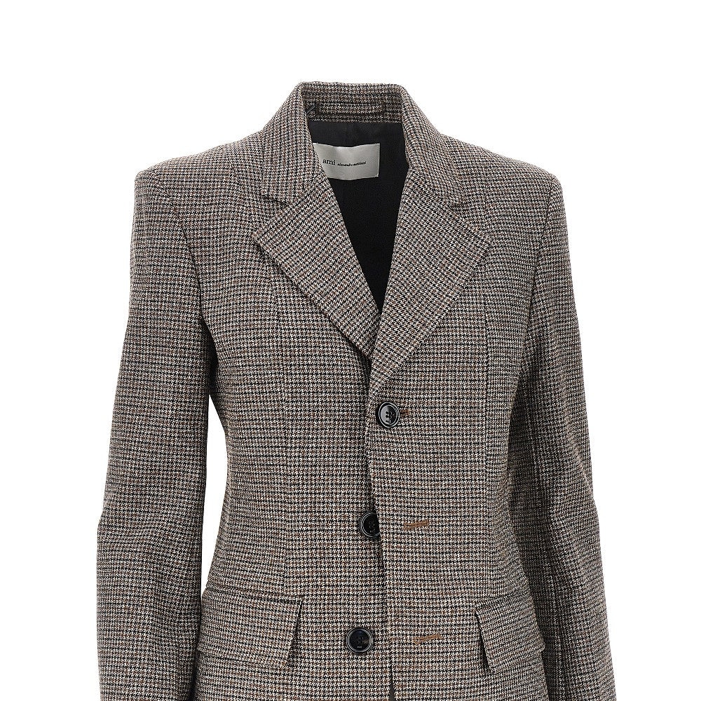 Houndstooth single-breasted jacket
