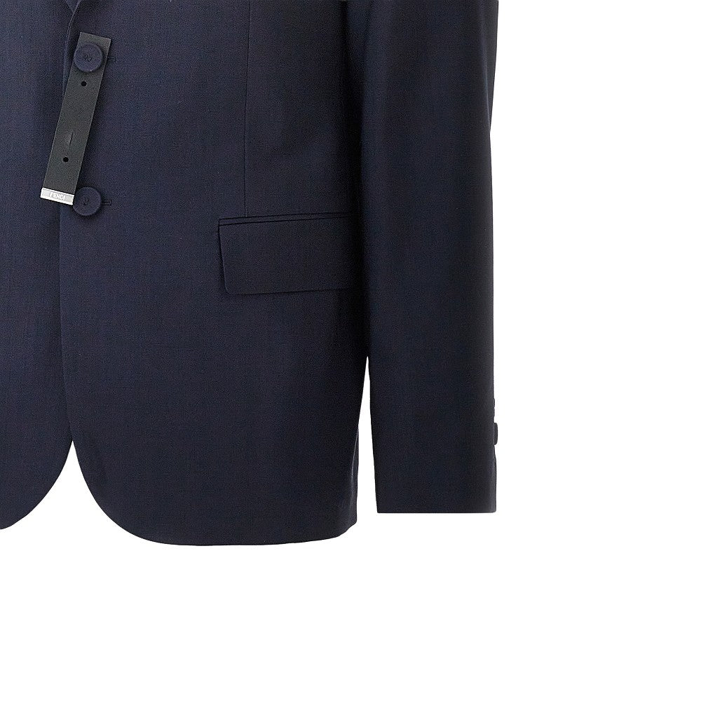 Giacca in lana con cinturino in pelle