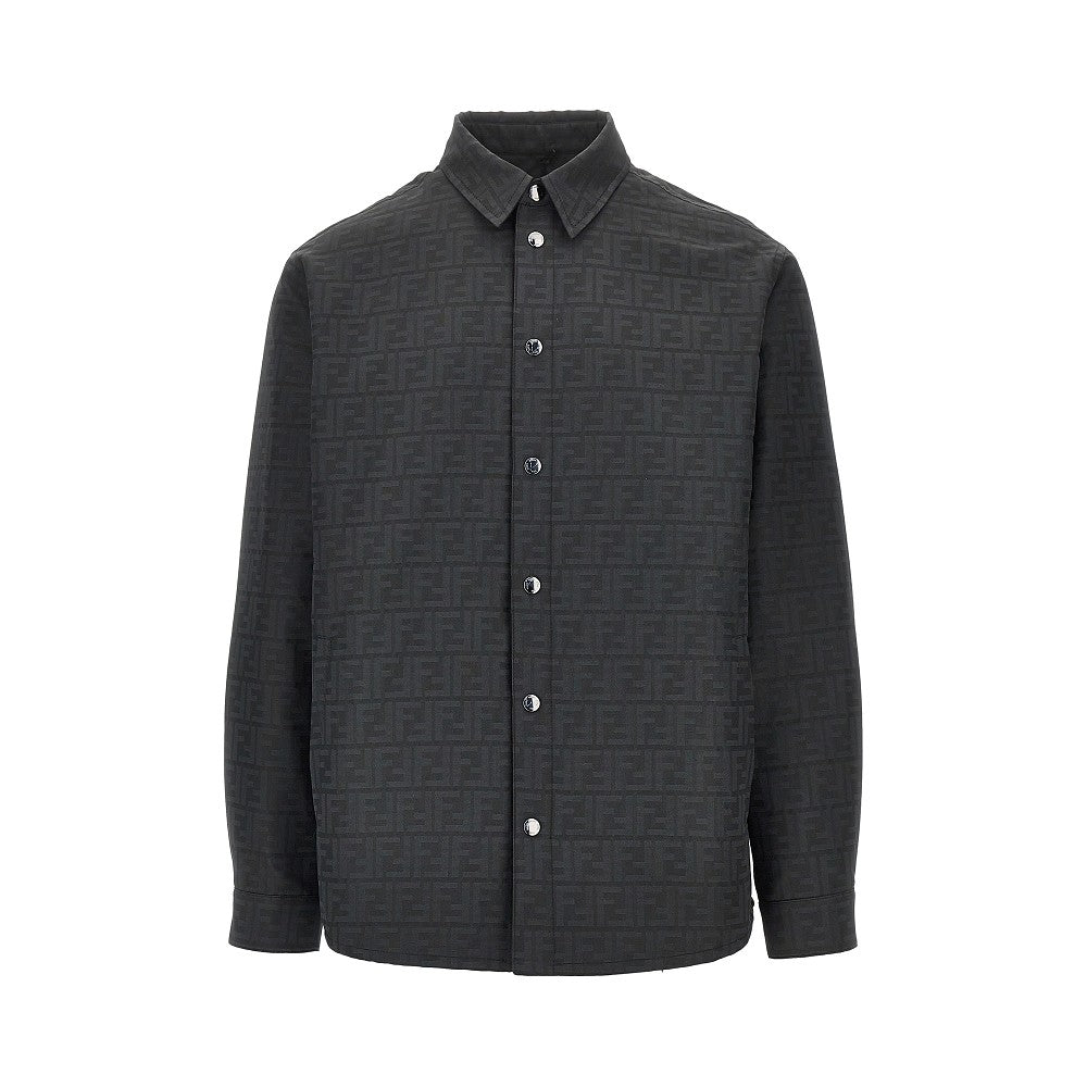 Overshirt in nylon jacquard FF imbottito