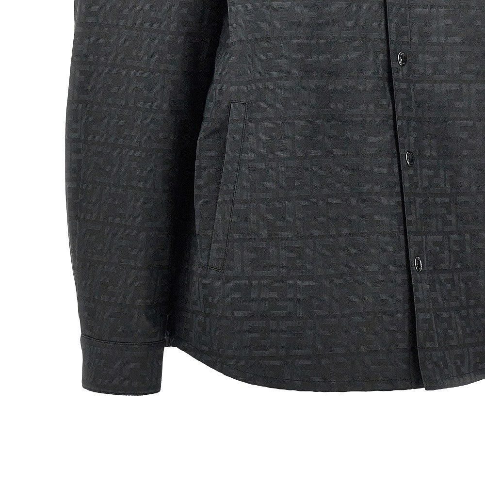 Overshirt in nylon jacquard FF imbottito