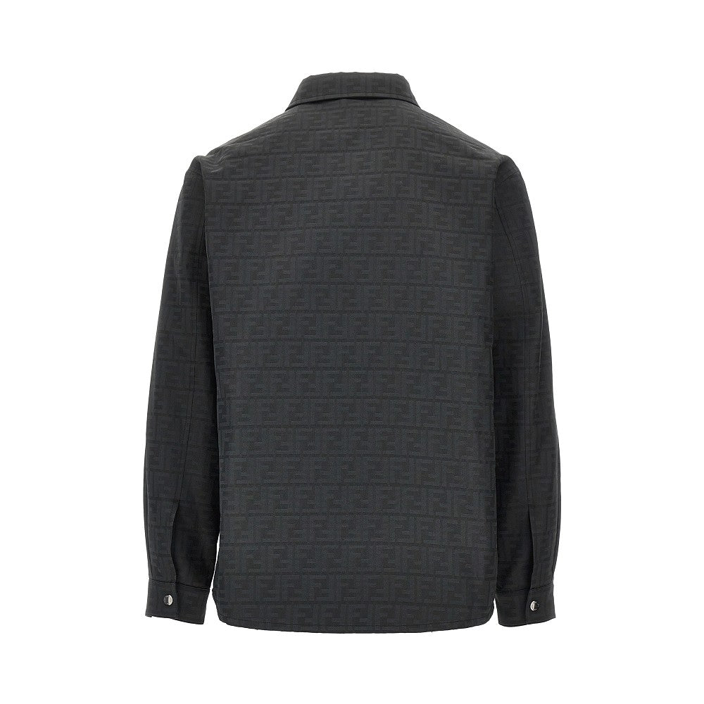 Overshirt in nylon jacquard FF imbottito