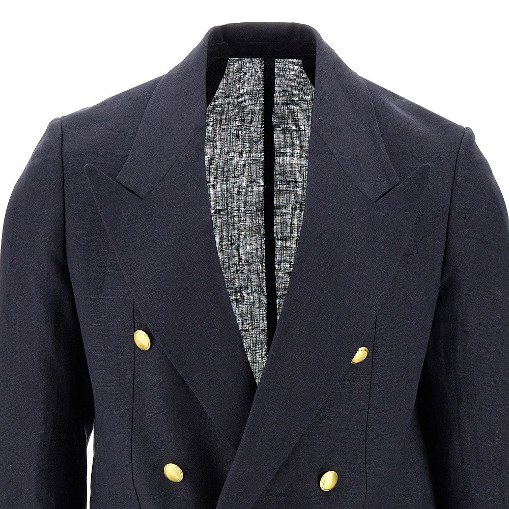 Double-breasted linen jacket