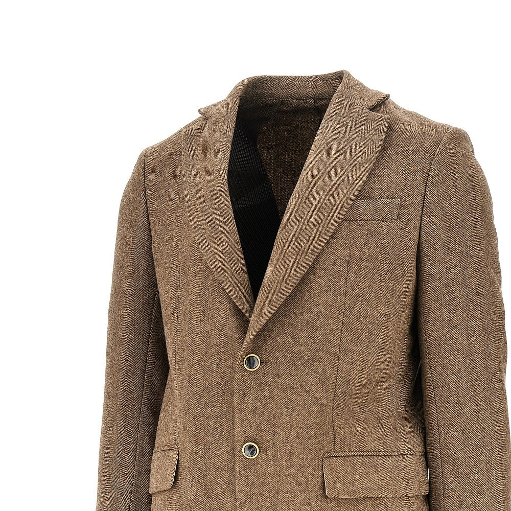 Herringbone single-breasted jacket
