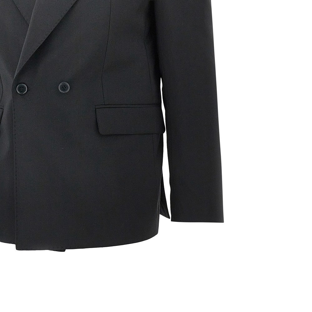 Giacca doppiopetto in misto lana stretch