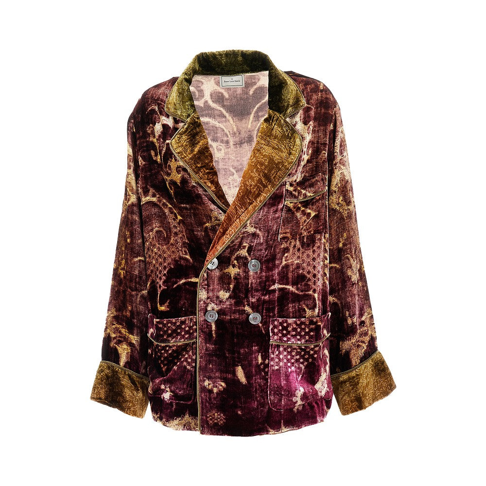 Chenille double-breasted jacket