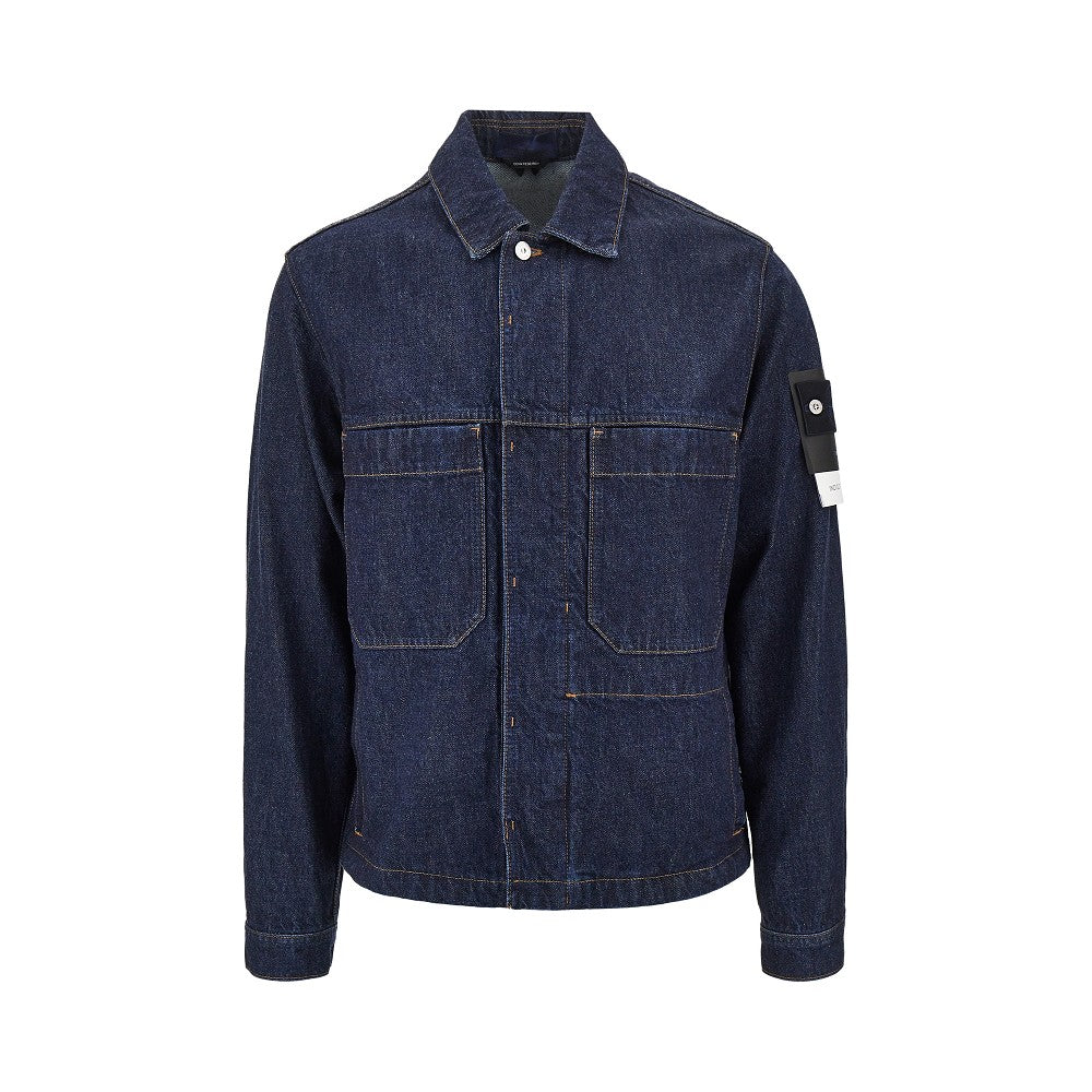 Overshirt in Indigo Denim-Rinsed