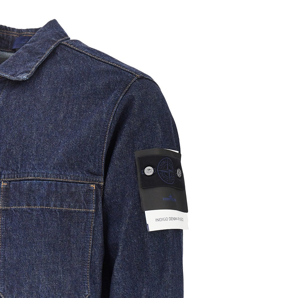 Overshirt in Indigo Denim-Rinsed