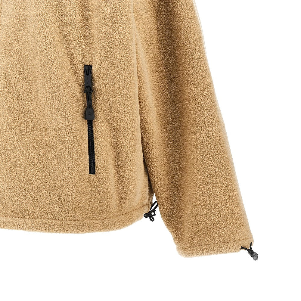 Felpa full-zip in pile con cappuccio