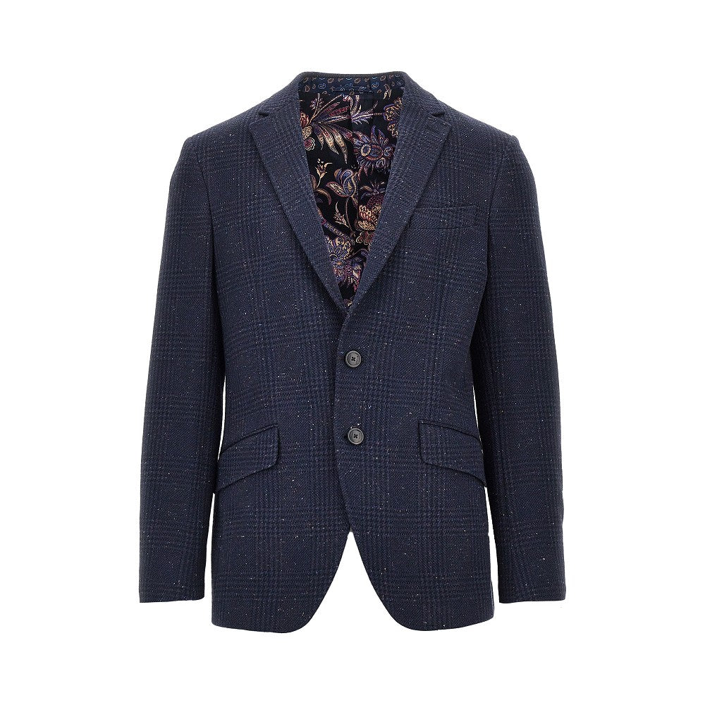 Giacca monopetto in tweed mouliné