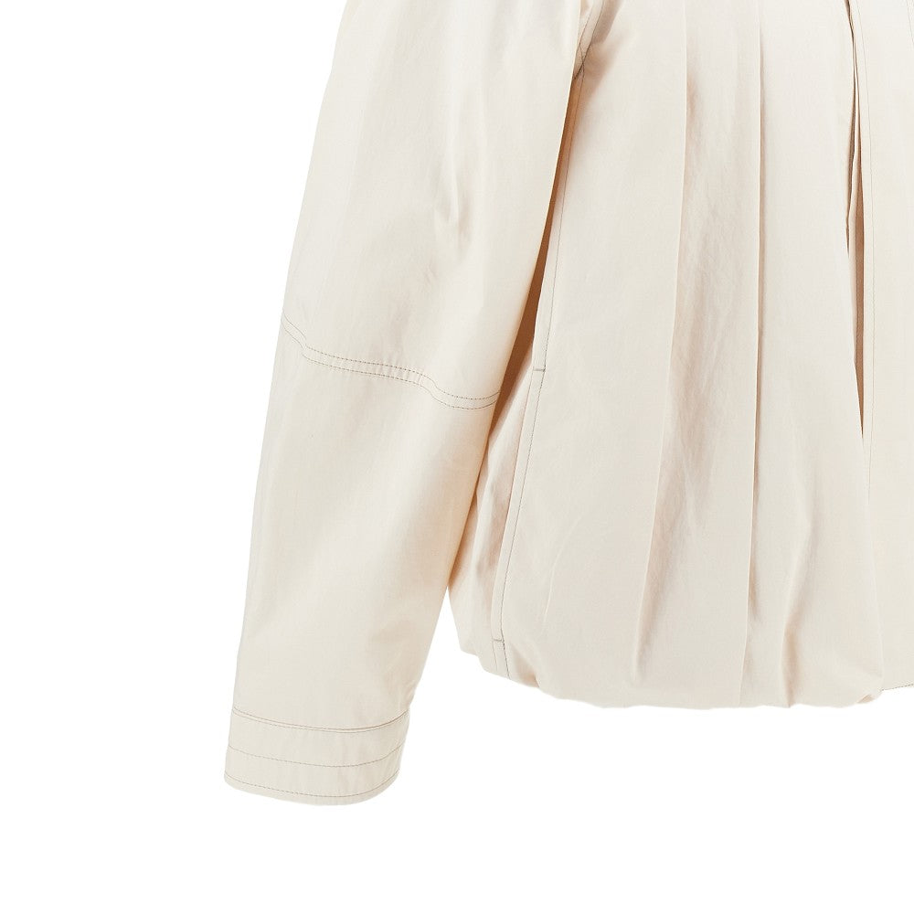 Blouson in satin di cotone con pieghe