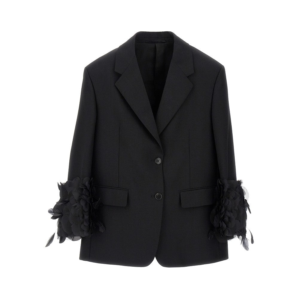 Single-breasted jacket with embellished cuffs