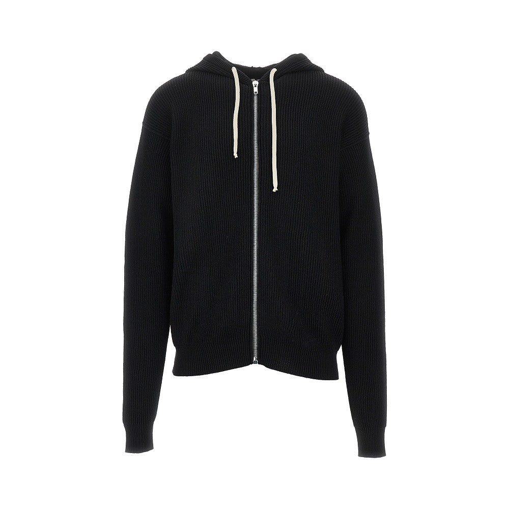 Cardigan full-zip con cappuccio