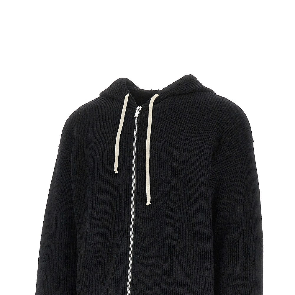 Cardigan full-zip con cappuccio