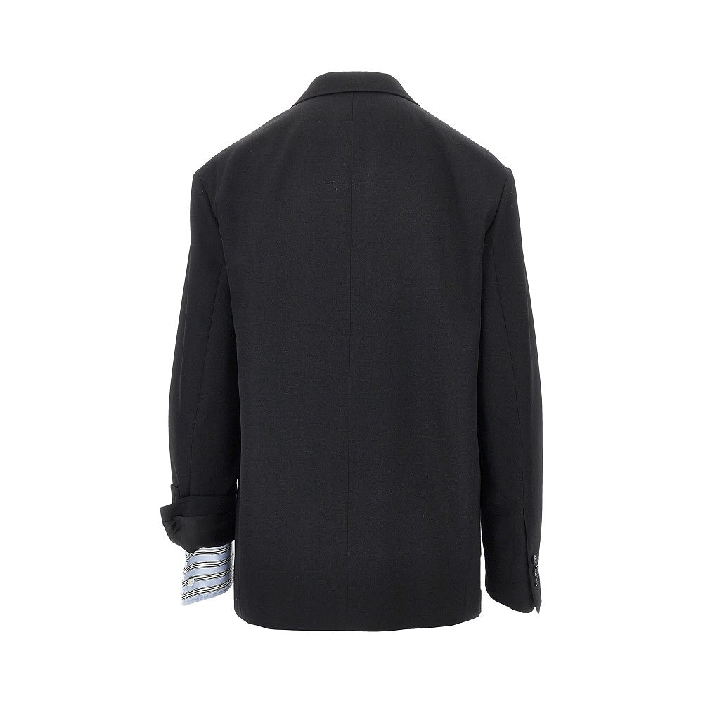 Single-breasted wool jacket with double cuffs