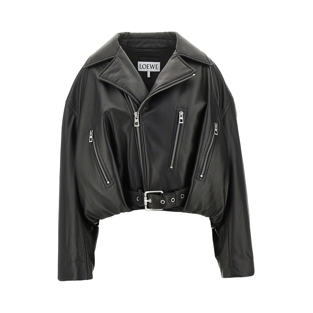 Nappa leather Balloon Fit Biker jacket