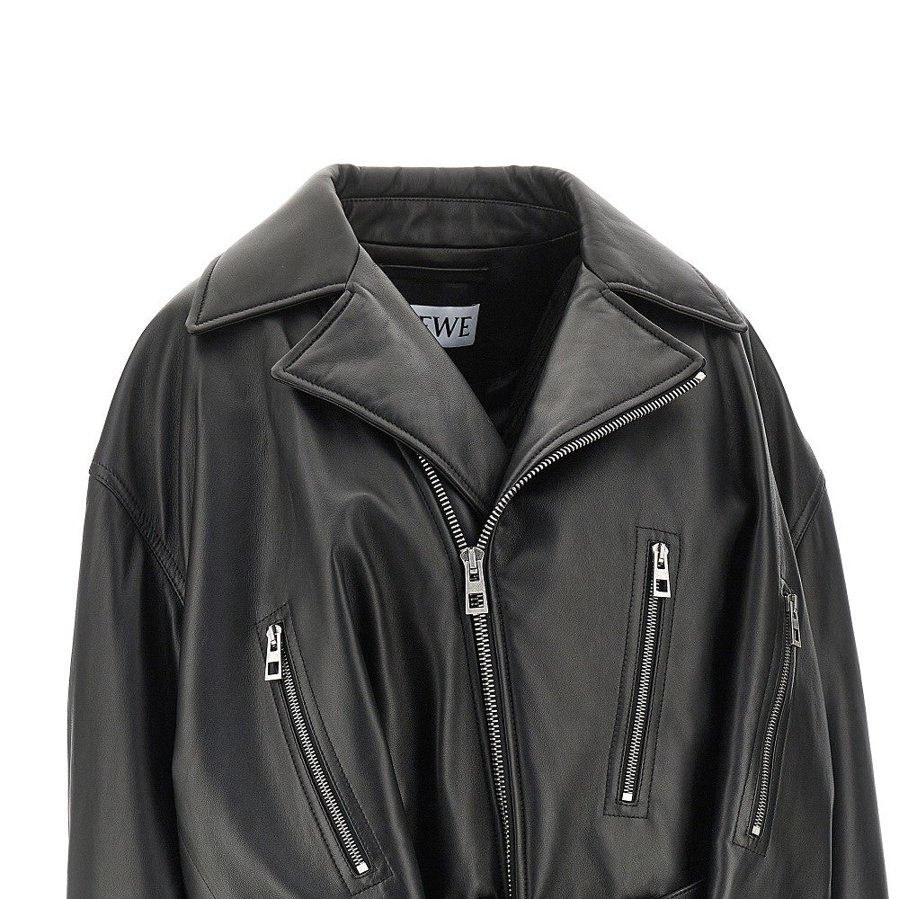 Nappa leather Balloon Fit Biker jacket