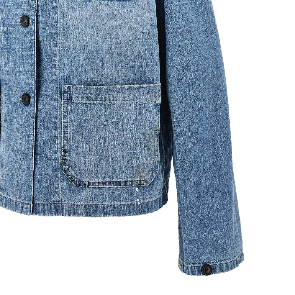 Overshirt in denim distressed