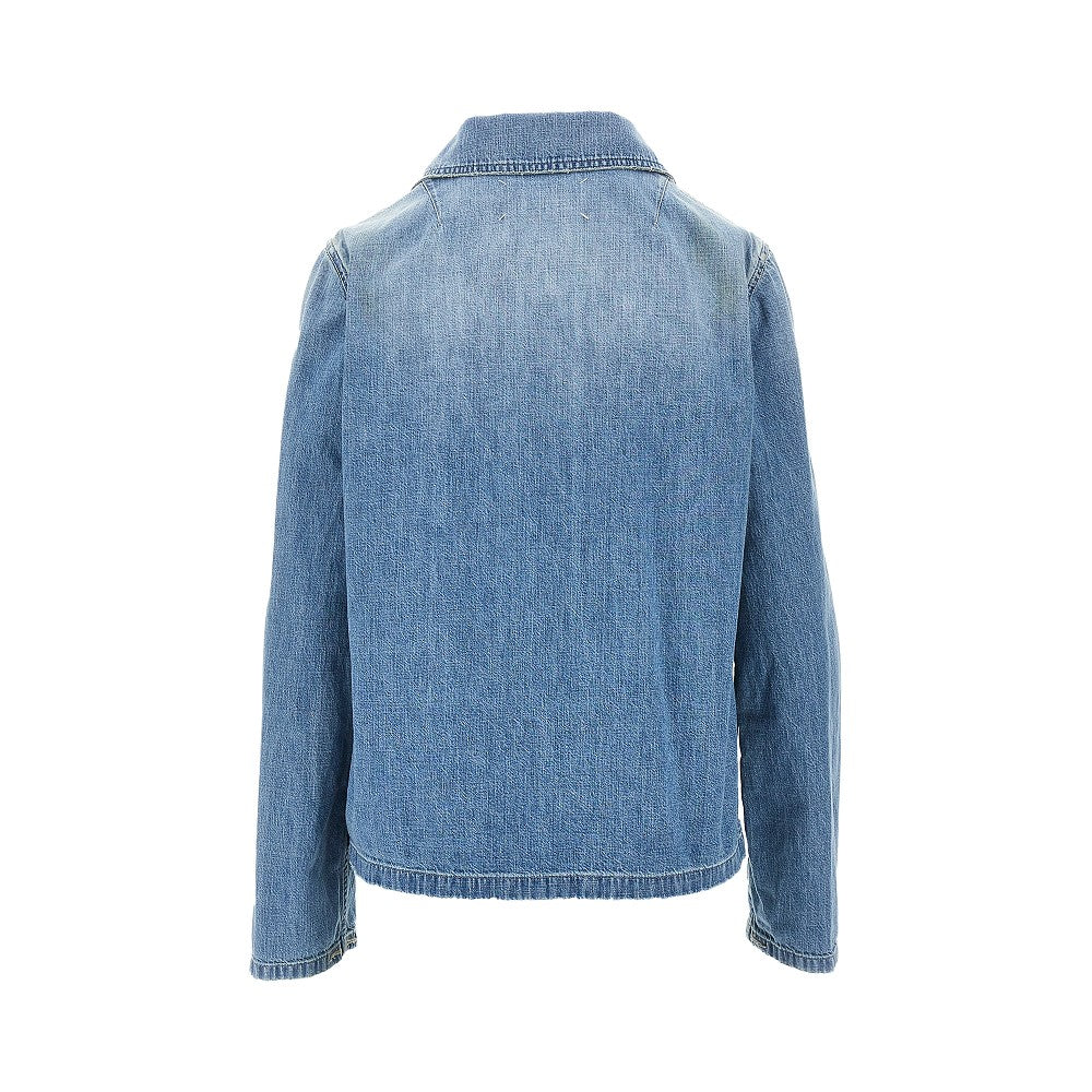 Overshirt in denim distressed