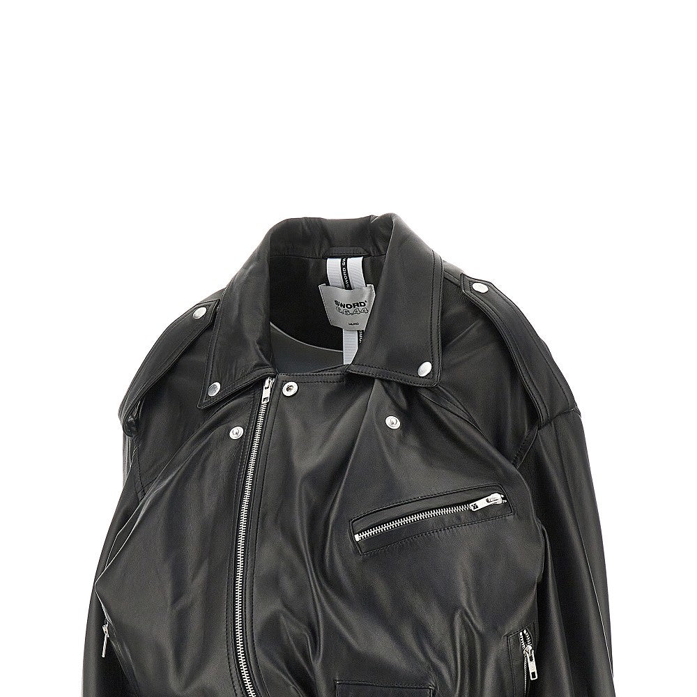 Giacca biker Balloon Fit in nappa