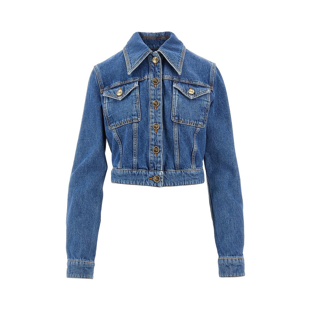 Denim jacket with Pegaso embroidery