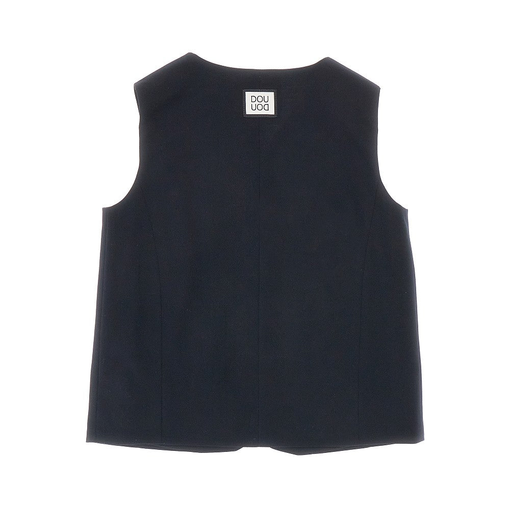 Viscose-blend single-breasted vest
