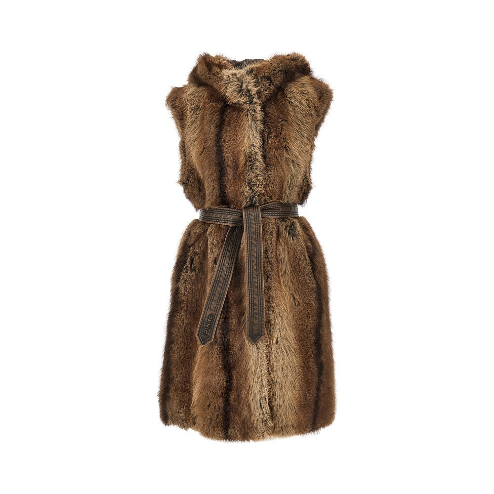 Gilet in pelliccia sintetica con cintura