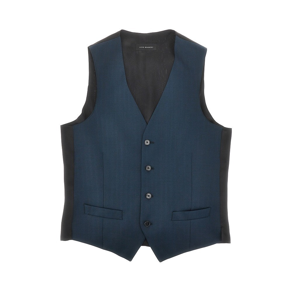 Herringbone light wool tailored vest