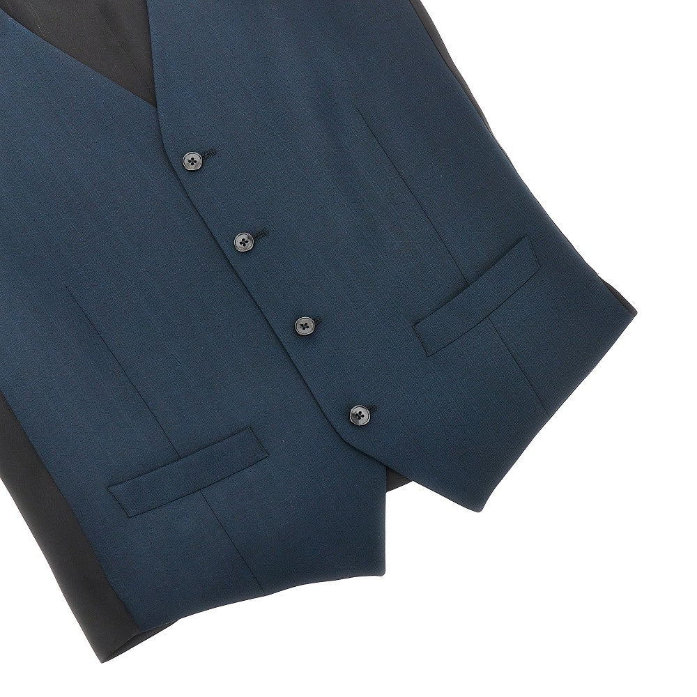 Herringbone light wool tailored vest