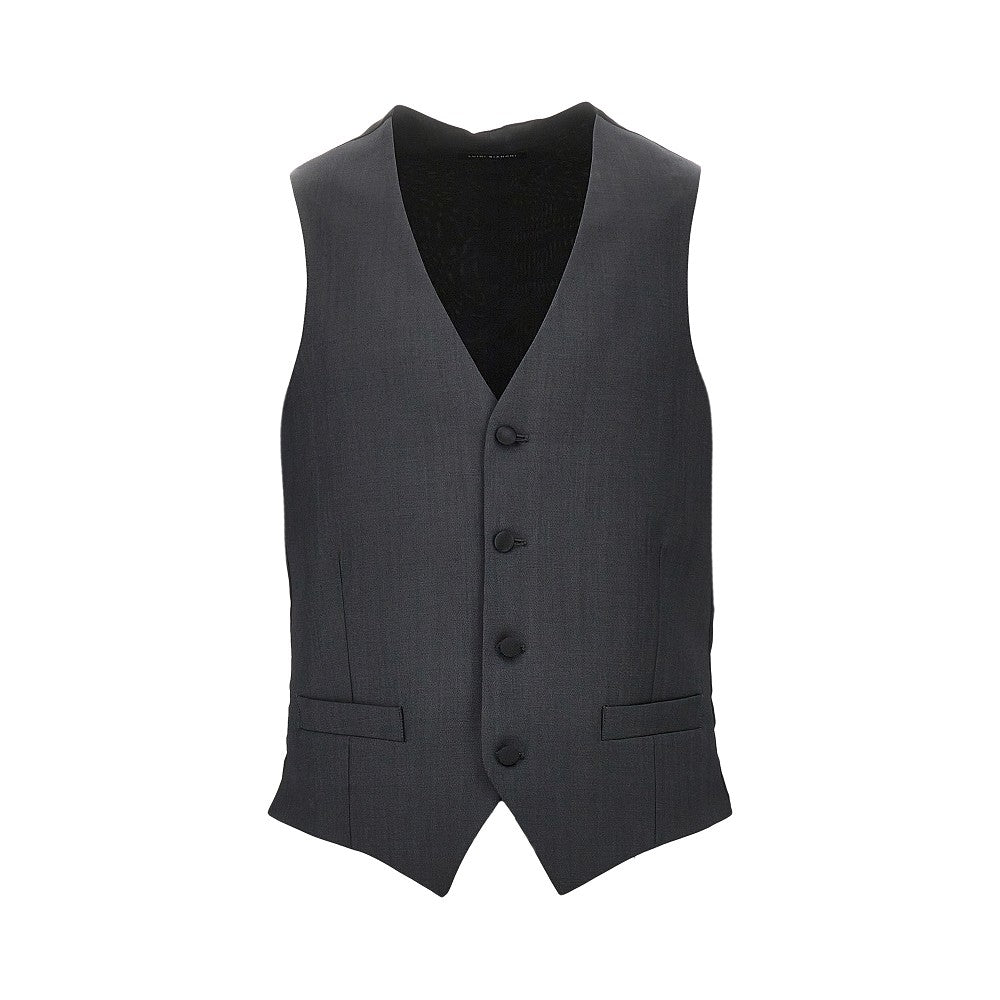 Gilet sartoriale in lana e mohair