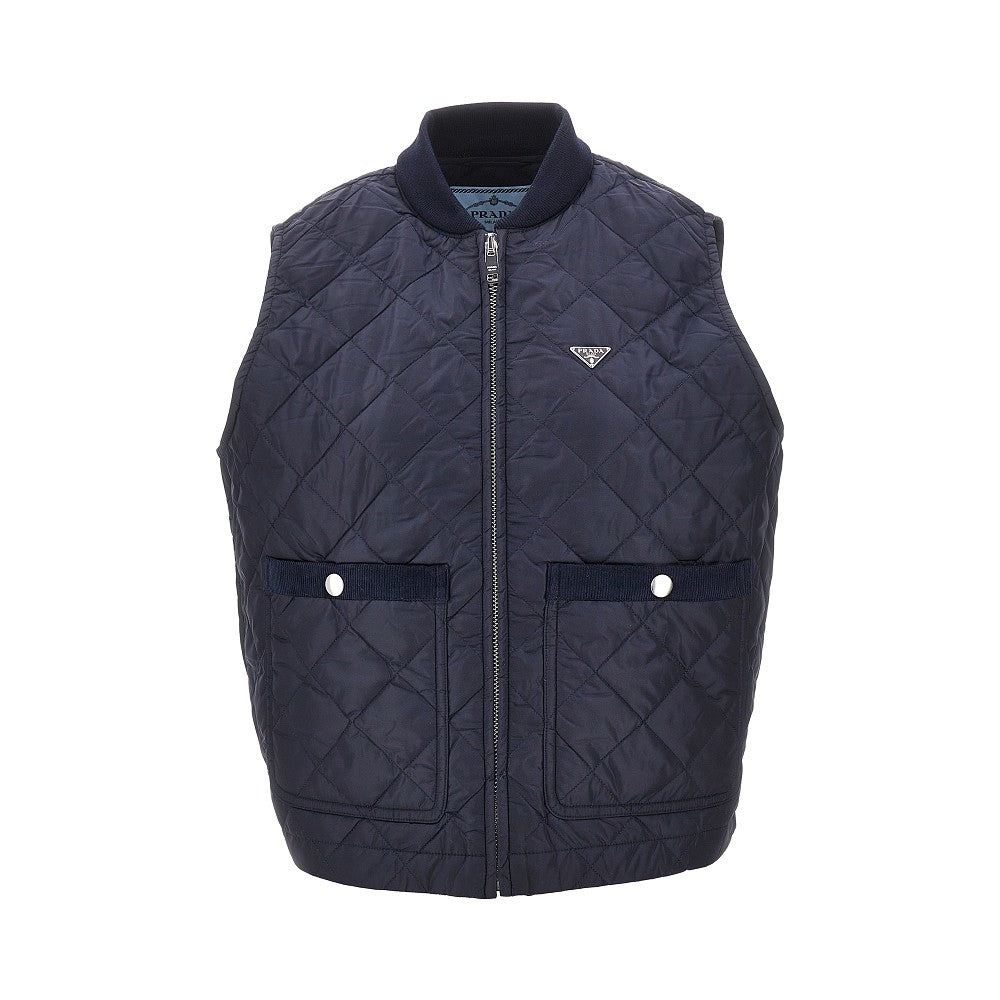Gilet in Re-Nylon con logo triangolo