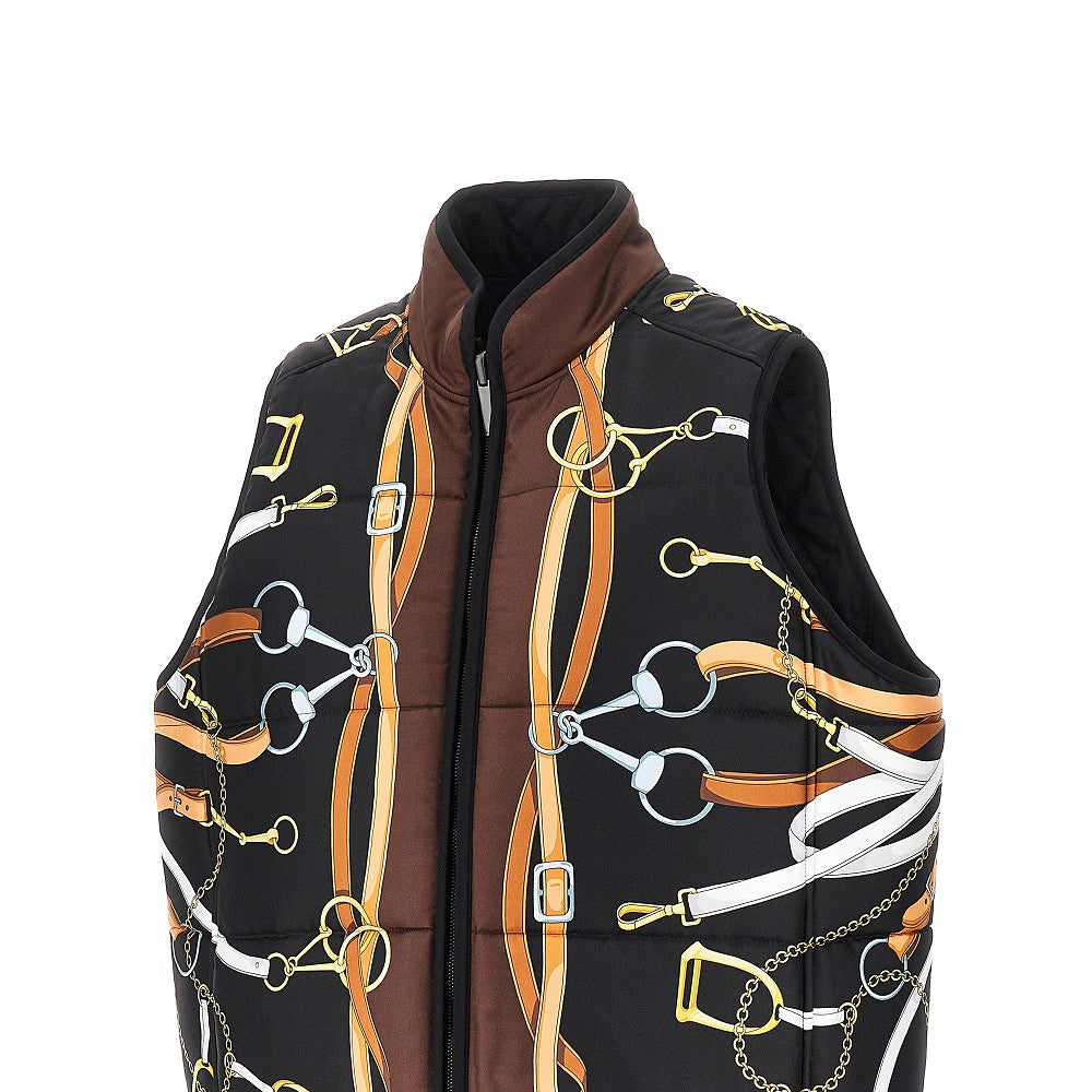 Gilet reversibile in twill di seta e cotone