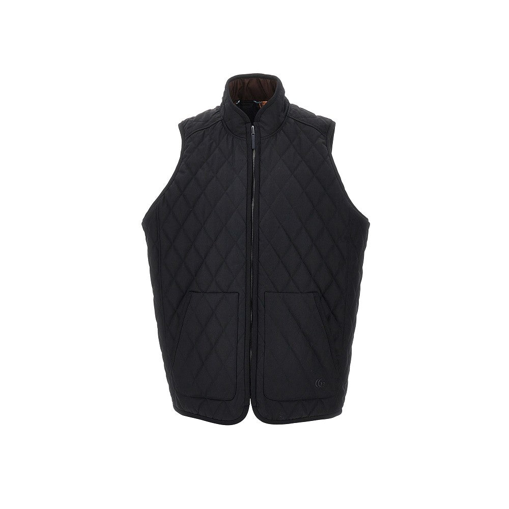 Gilet reversibile in twill di seta e cotone