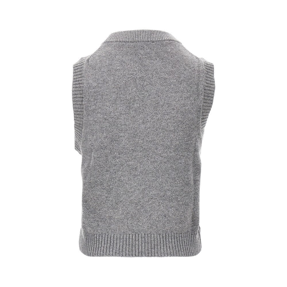 Wool-blend knitted top