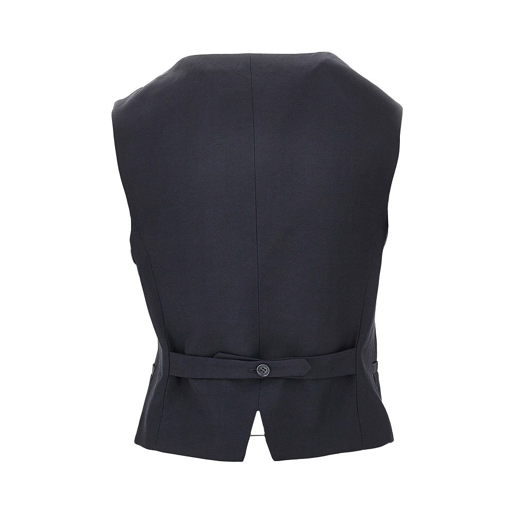 Linen-blend vest