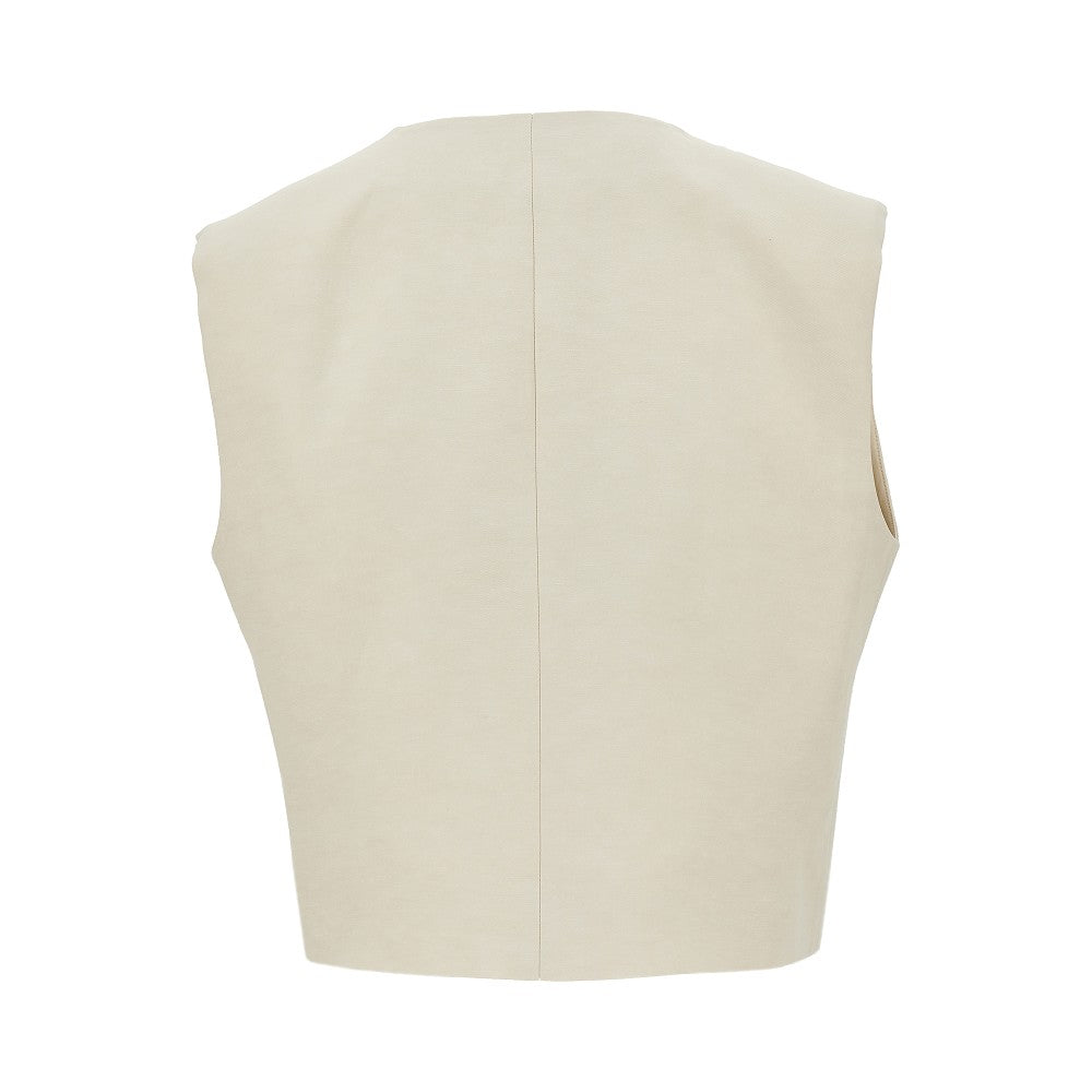 'Raisa' linen-blend vest top