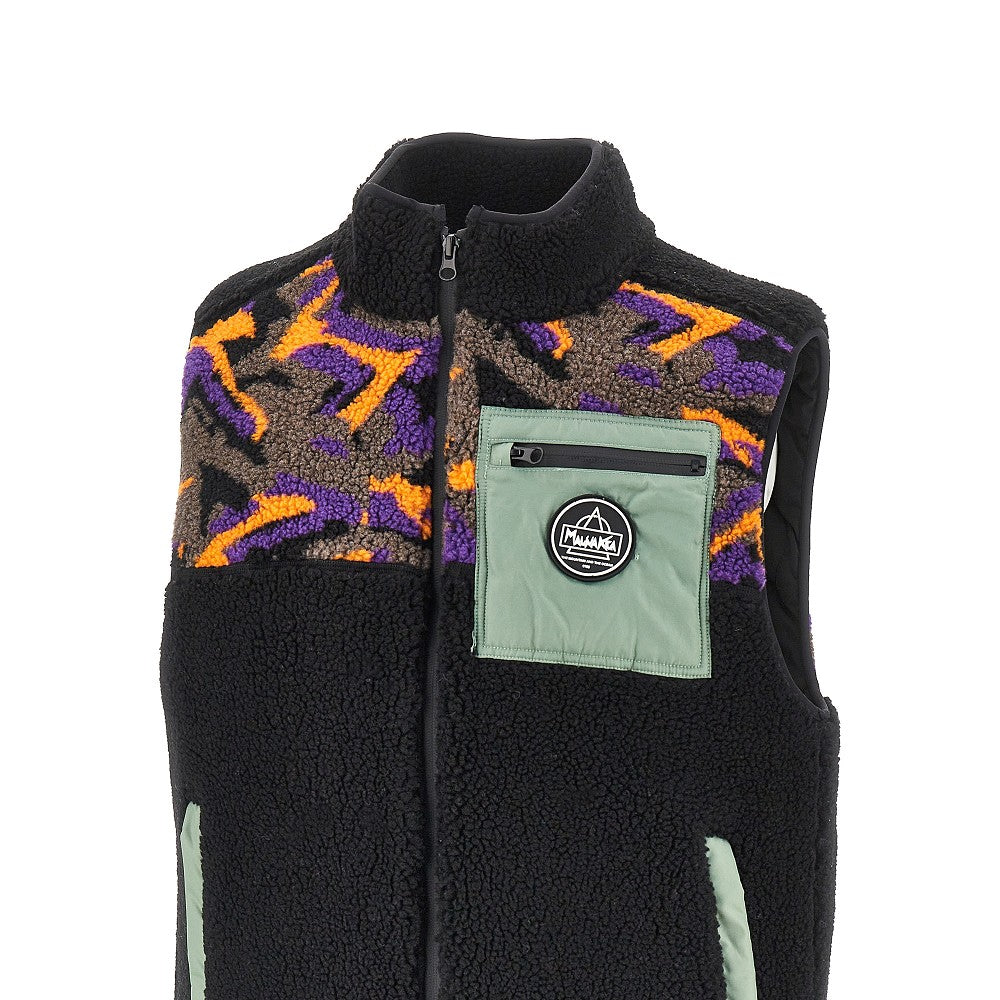 Gilet in Sherpa Color Block