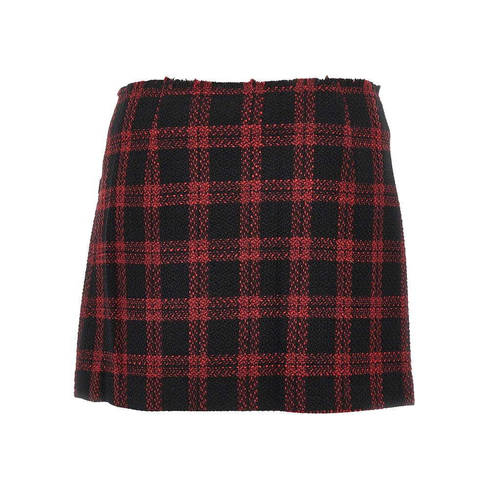 Minigonna in tweed a quadri