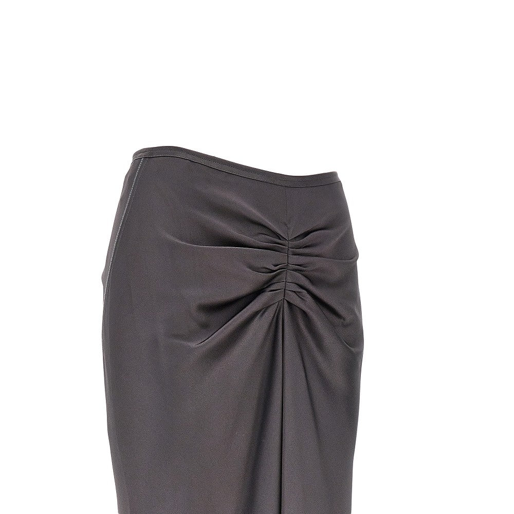 Crepe back satin midi skirt