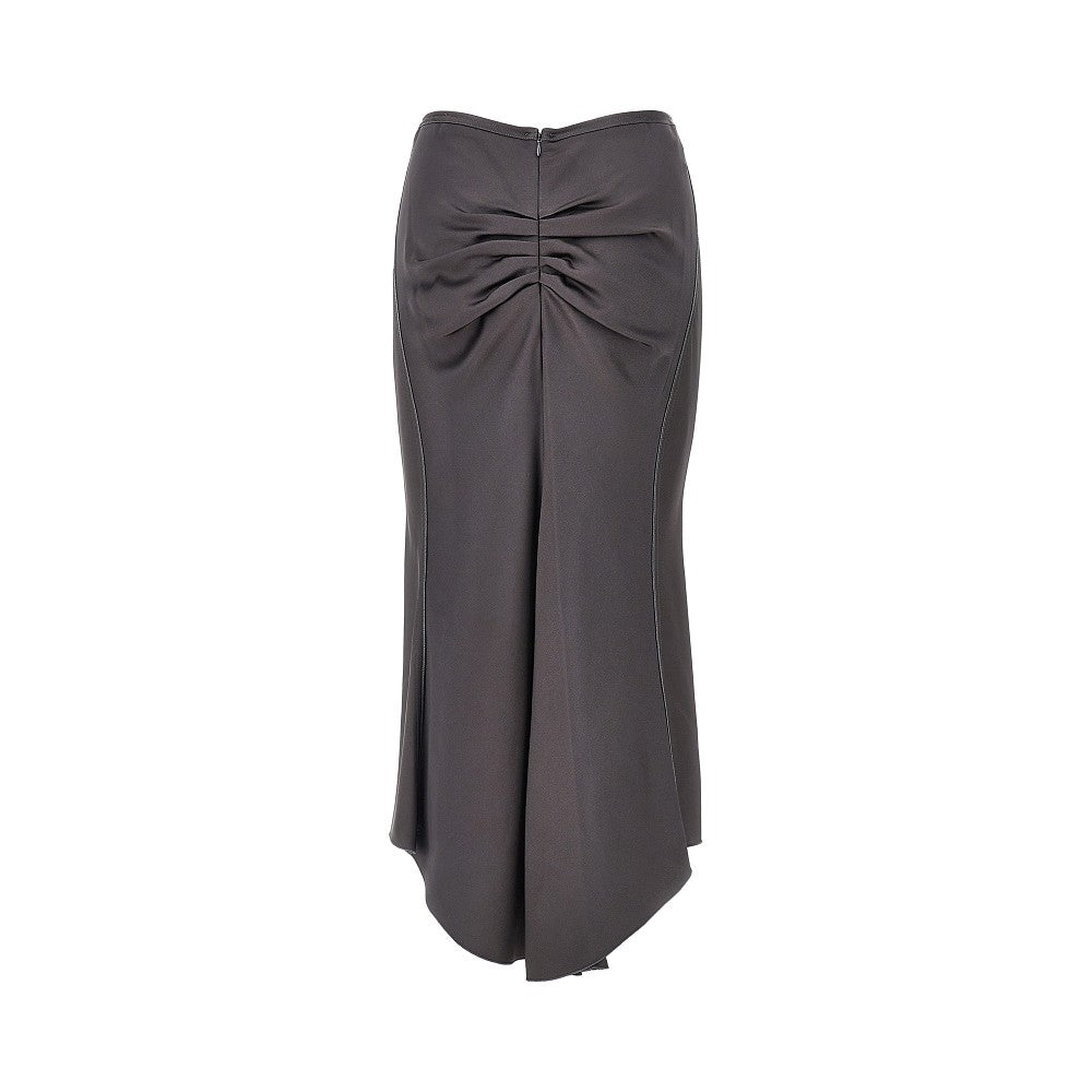 Crepe back satin midi skirt