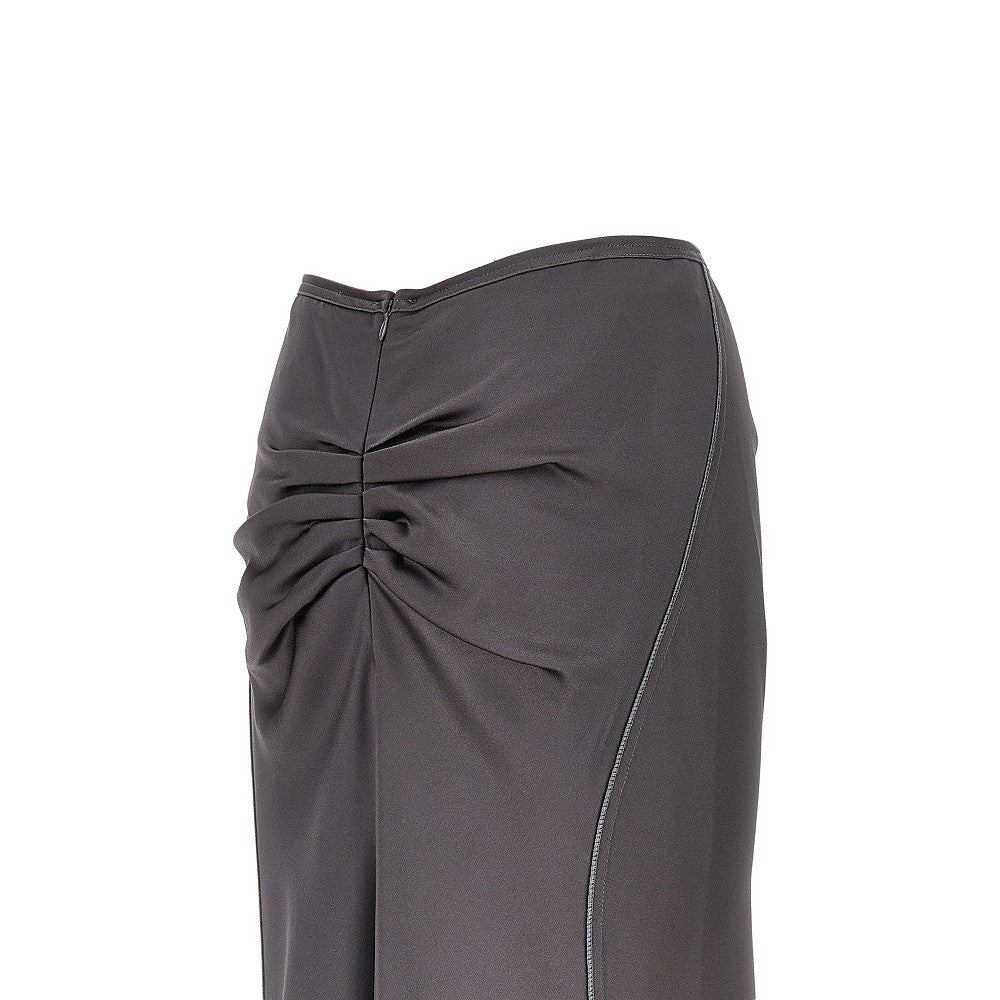 Crepe back satin midi skirt